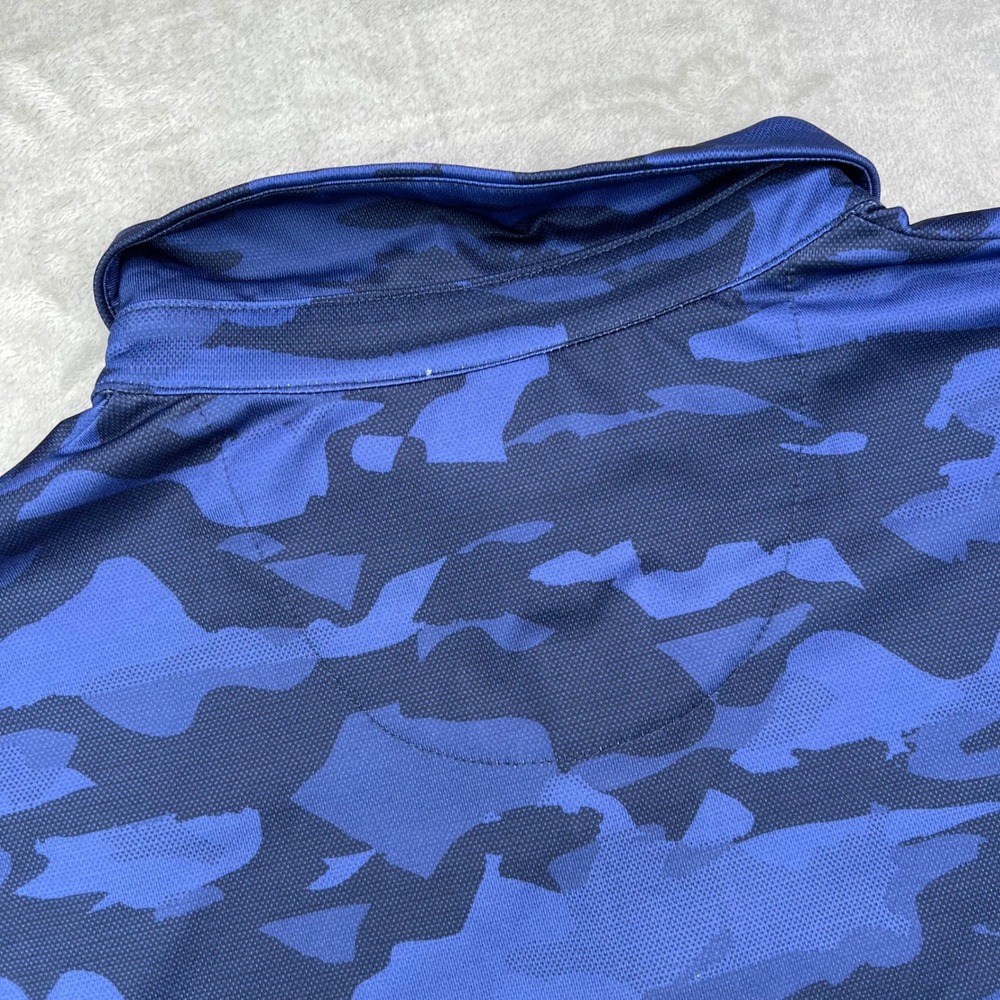 Ben Hogan Golf Polo Shirt Mens 2XL Blue Camouflage Recycled Performance Stretch - Picture 9 of 9